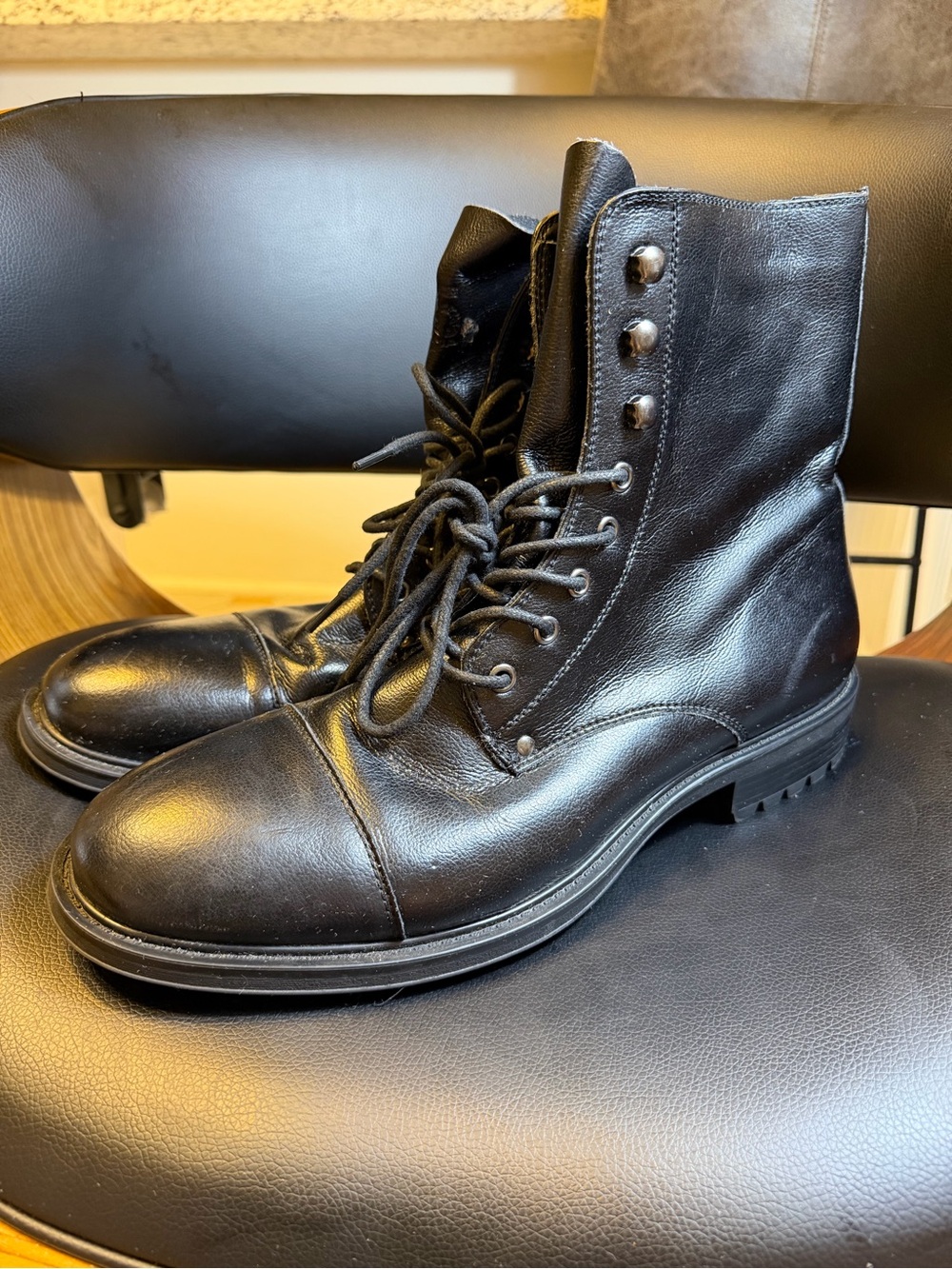 J75 by Jump Cylinder Men's Black Leather Combat Boots Size 12